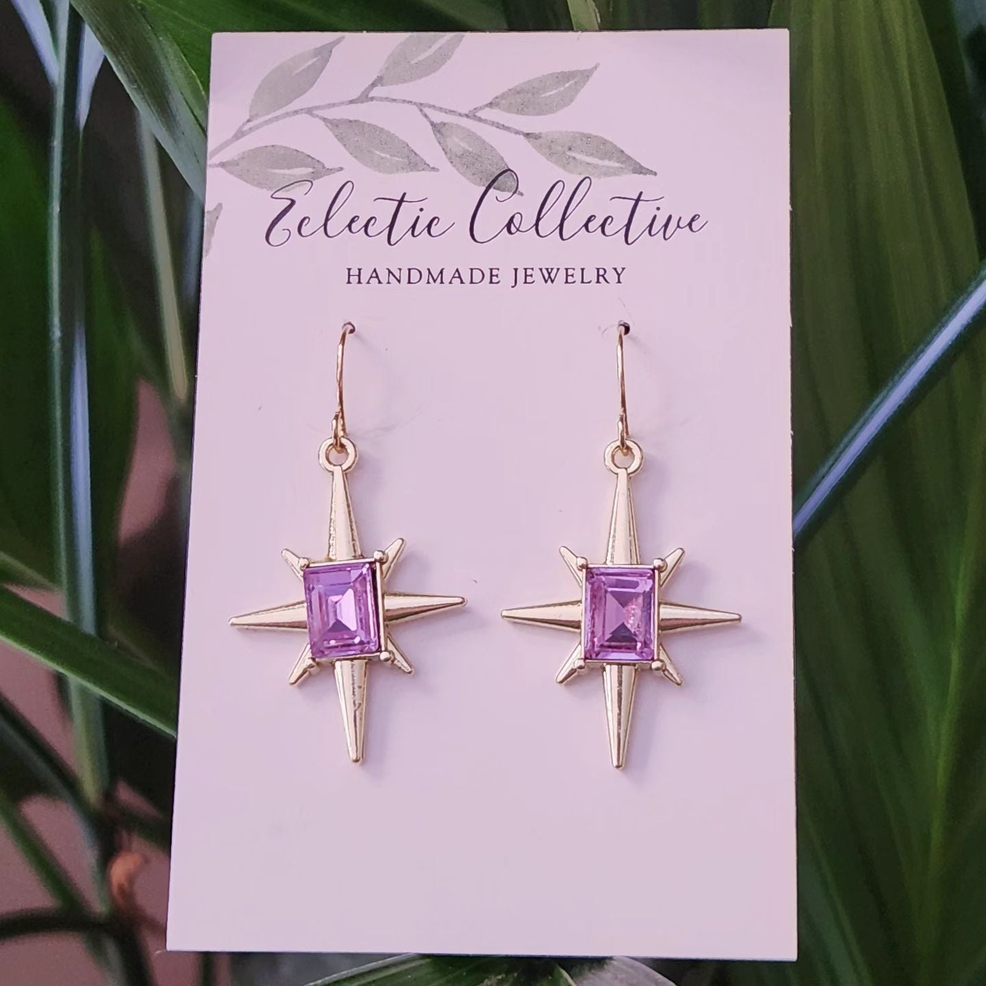 Lilac Star Earrings