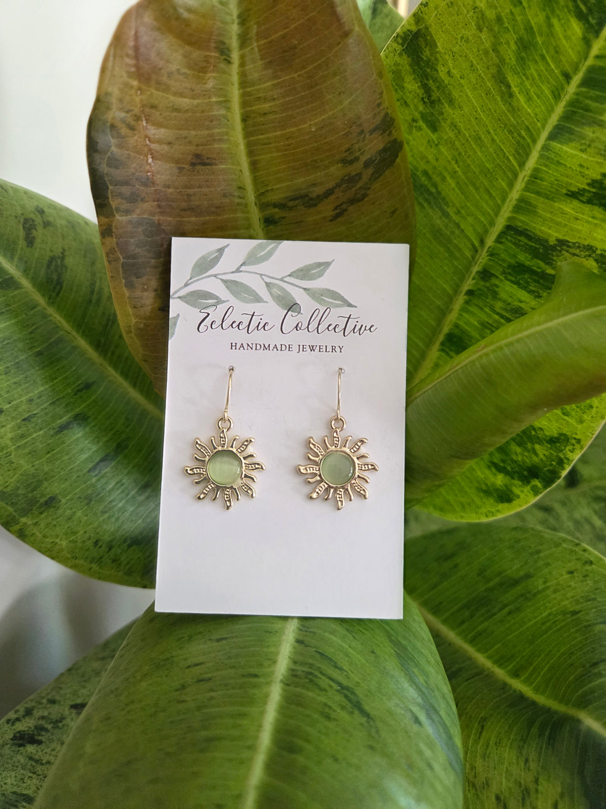 Green Eyes Sun Earrings