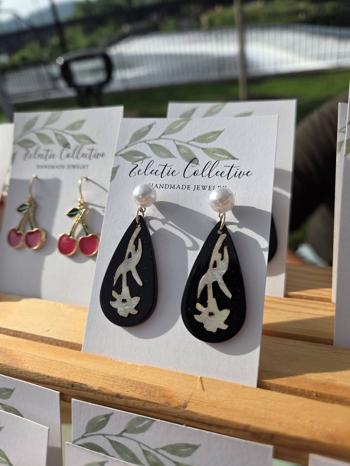Lily Mother of Pearl Drop Earrings with Pearl Studs