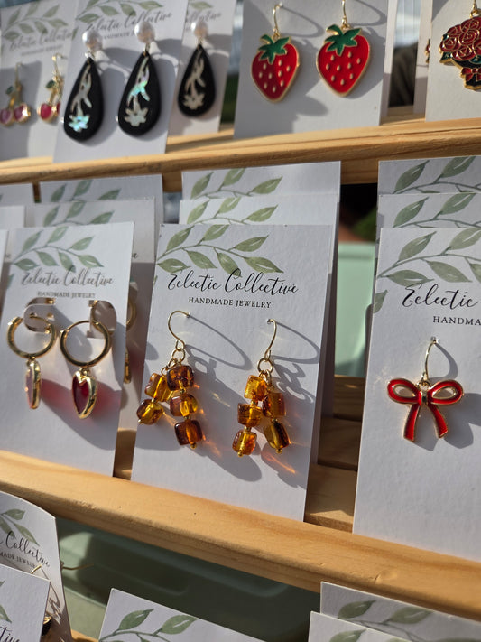 14k gold plated Amber Earrings