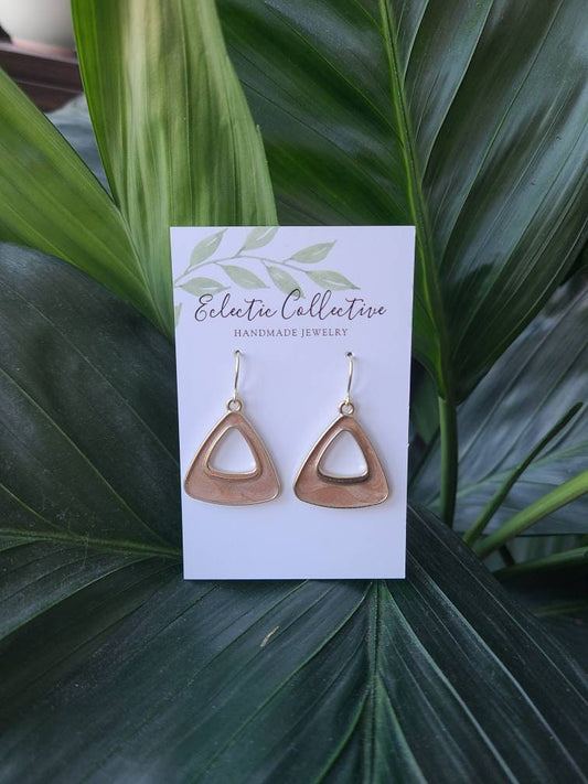 Triangular swirl earrings