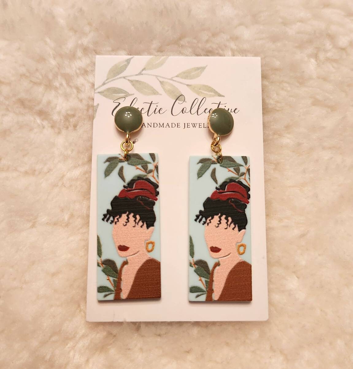 plant lady rectangular earrings